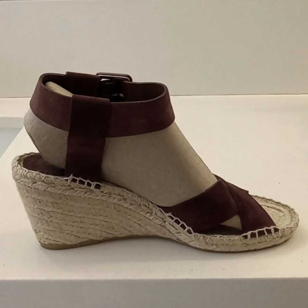 VINCE Stefania Suede Espadrille Wedge Sandal 10M - Picture 4 of 8
